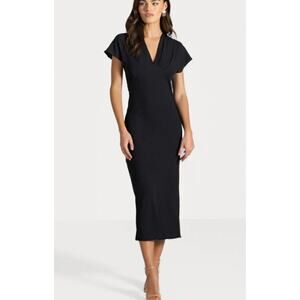 NWT JAKI Womens Juliette V Neck Dress Navy Size XS Cocktail, Formal